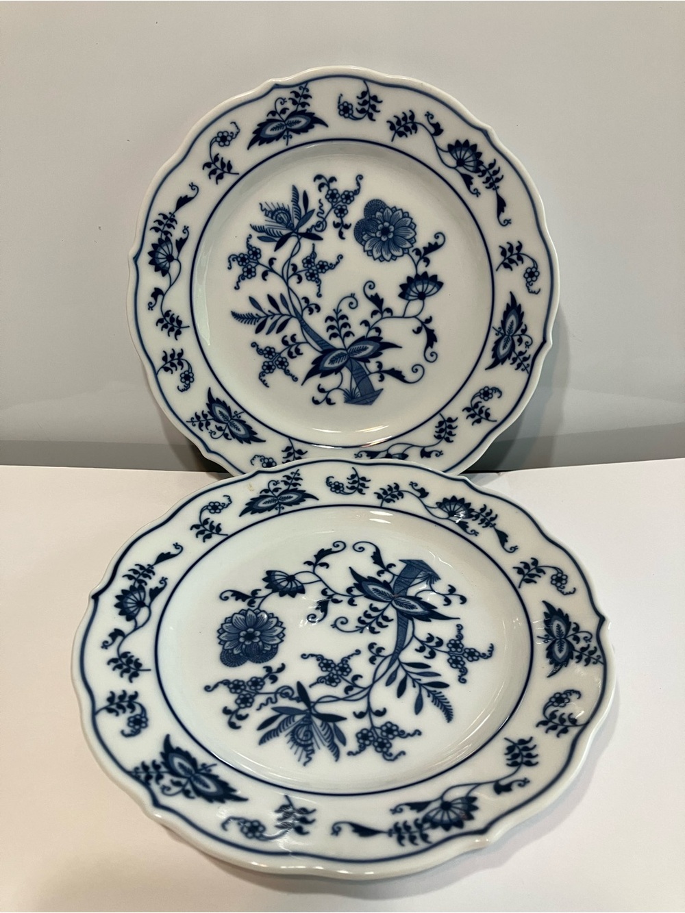 2 Blue Danube Salad Bread & Butter Plate Block Back Stamp Japan 6.75"